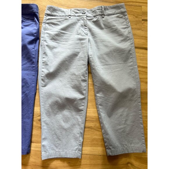 Lot of 2 Ann Taylor LOFT Women's Original Crop Pants Sz 6 Blue Cotton Blend - Picture 3 of 8